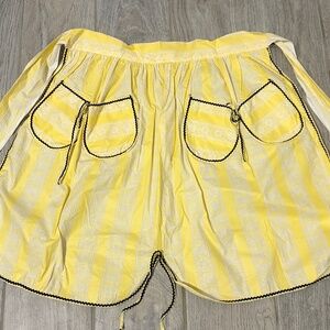 Women's Vintage Yellow/White Striped Hostess Waist Apron